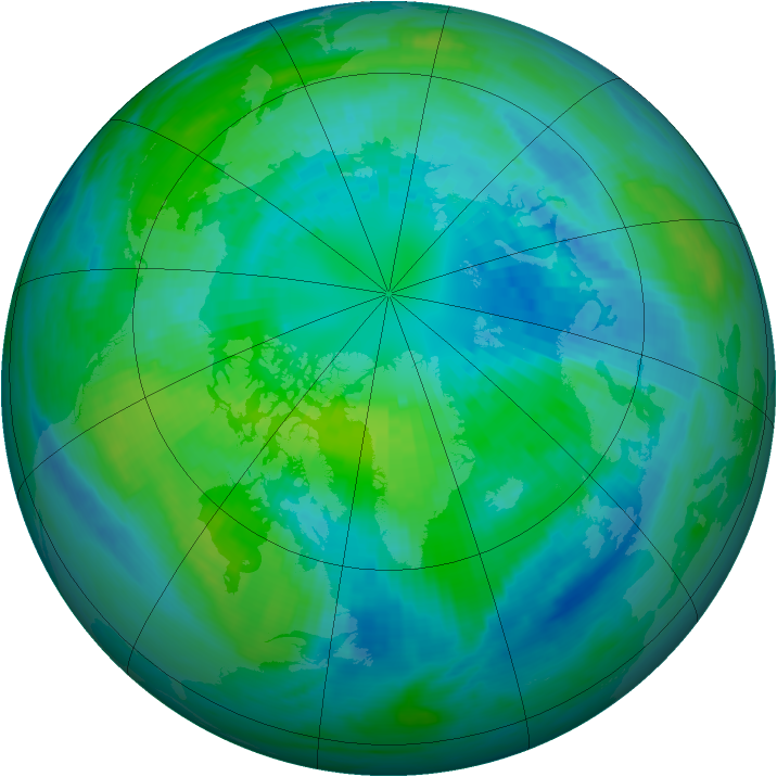 Arctic ozone map for 05 October 1990